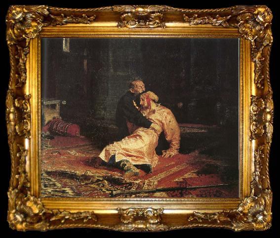 framed  Ilya Repin Tai Yi Wanlei and his son Ivan, ta009-2